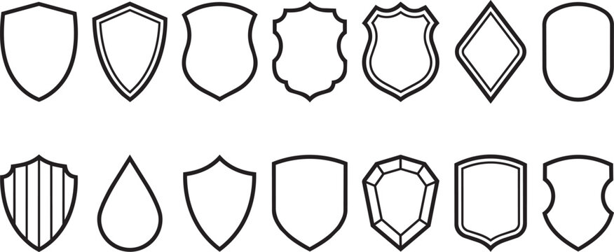 Black and white line collection of geometric shapes and abstract symbols line geometric shapes