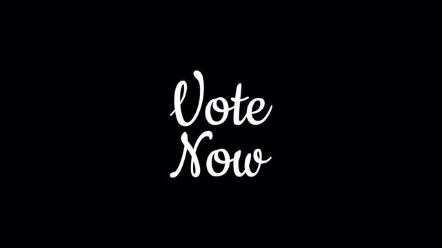 vote now handwritten text calligraphy animation alpha channel video footage
