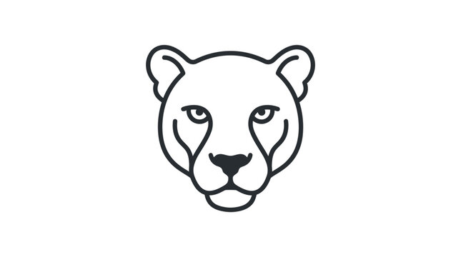 Puma cougar head line art logo.