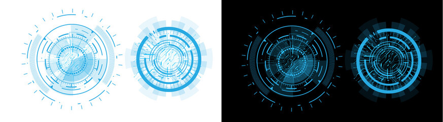 PNG image of blue HUD target circle sci-fi futuristic technology interface element isolated on transparent background © Rafiqul