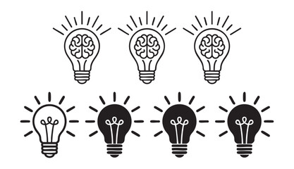 Lightbulb icons symbolizing ideas and creative thought processes. © Mohammad