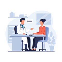 Fototapeta premium Doctor And Patient Consultation In A Modern Medical Office