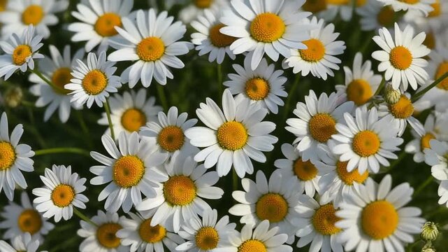 Daisy flowers texture background. Floral pattern with white spring blossoms.