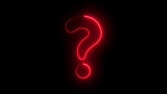 Question mark sign. Question mark icon. asking icon animation. neon line asking icon on background. 4k video