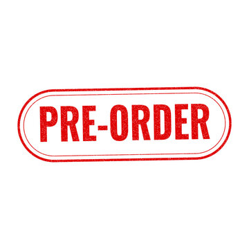Red pre-order stamp sign with grunge texture