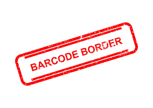 Red barcode border stamp with text label illustration
