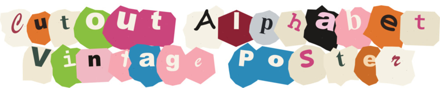 Creative Ransom Note Style Lettering Set Featuring Cutout Paper Alphabet Characters
