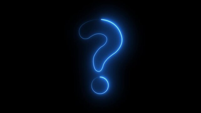 Question mark sign. Question mark icon. asking icon animation. neon line asking icon on background. 4k video