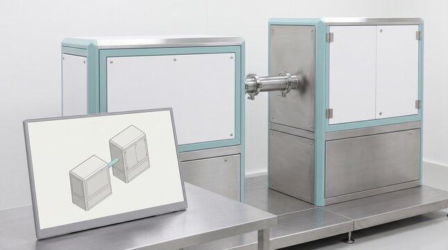 Pharmaceutical equipment and process model on display wide view