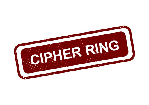 Red vintage cipher ring stamp with text illustration