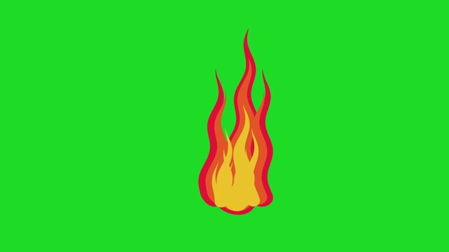 fire flames animated inferno blaze bonfire 4K clipart vector style cartoon simple animation isolated design icon graphic symbol element with transparent alpha channel background