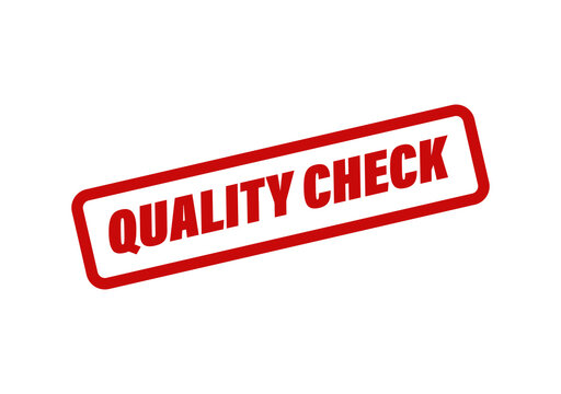 Red quality check rubber stamp sign with bold text isolated on a simple transparent background for business approval isolated on transparent background