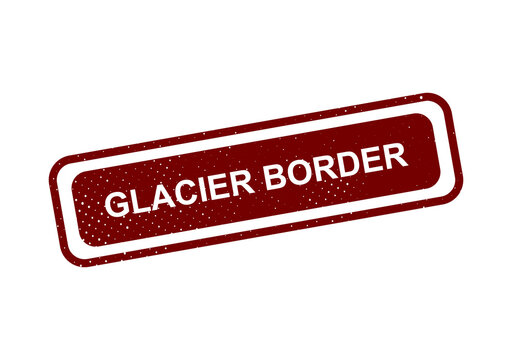 Red vintage glacier border stamp with text illustration