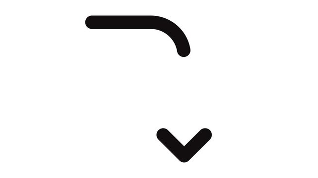 arrow corner moving right down animation icon.
