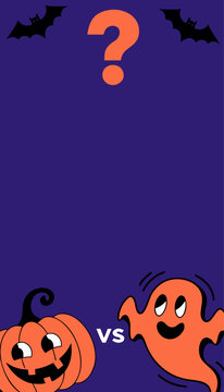 Halloween reels template with jack-o-lantern and ghost poll options &mdash; instagram story design