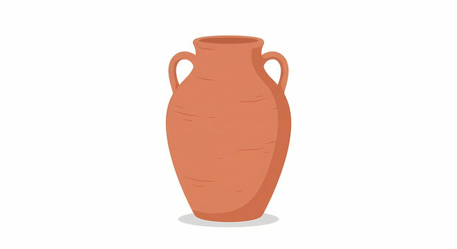 Ancient rustic clay amphora or jug vector illustration for historical and interior design