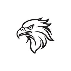 Fototapeta premium Falcon Eagle Head Monoline Logo Illustration