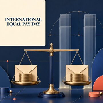 International Equal Pay Day Scales With Coins