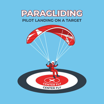 Paragliding Pilot Precision Landing Success On Target Zone