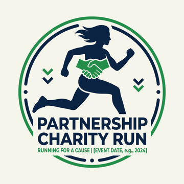 Partnership Charity Run Running For A Cause Event Graphic