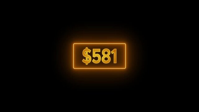 0 to 1100 dollar counting animation. A success story of making 1100 dollars from 0 dollar. Count-up US dollar animation from 0 to 1100 dollars