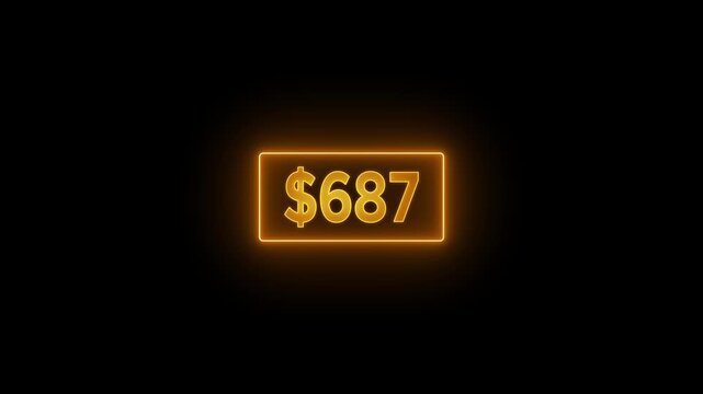 0 to 1300 dollar counting animation. A success story of making 1300 dollars from 0 dollar. Count-up US dollar animation from 0 to 1300 dollars