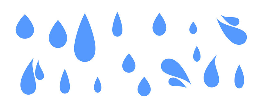 water drop splash icon set vector collection