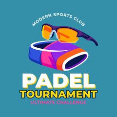 Fototapeta premium Padel Tournament Ultimate Challenge Modern Sports Club Gear Graphic