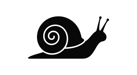 Black snail silhouette on a white background simple graphic design © Bristy