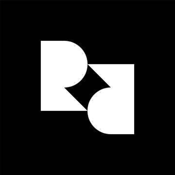 RR letter mirror minimal logo design