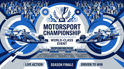 Fototapeta premium Motorsport Championship World Class Event Featuring Fast Race Cars And Excited Crowd