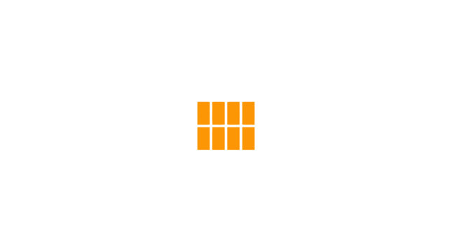 Minimalist orange grid square logo icon on white background.