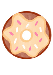 Chocolate donut with sprinkles watercolor 