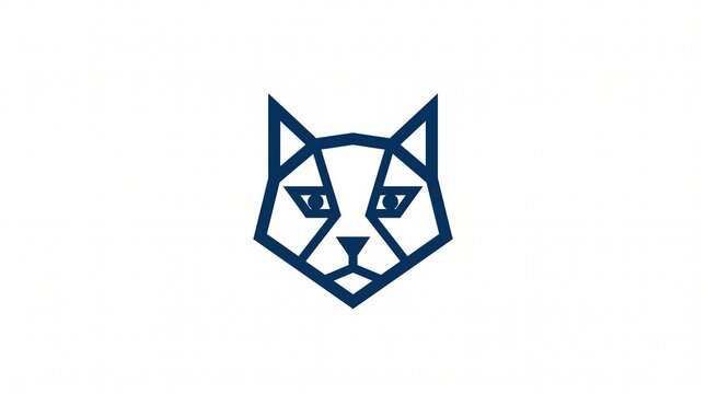geometric feline pet animal wildlife line art outline minimalist modern abstract triangle polygon vector graphic symbol brand identity enterprise isolated on white background