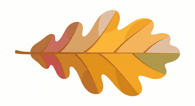 Yellow oak leaf vector illustration for autumn seasonal design and fall nature graphics