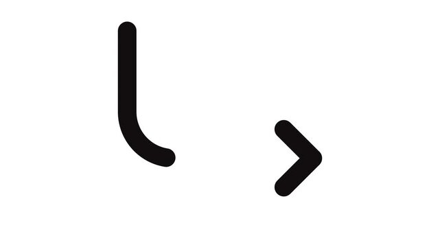 arrow corner moving down left animation icon.