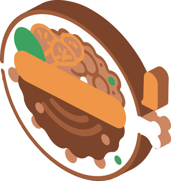 Isometric Bangers and Mash Icon