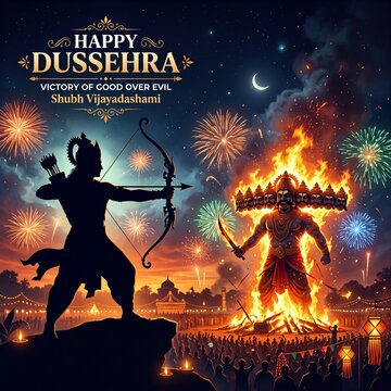 Happy Vijay Dashami. Burning Darkness, Celebrating Light