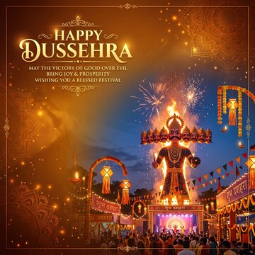 Happy Vijay Dashami. Burning Darkness, Celebrating Light