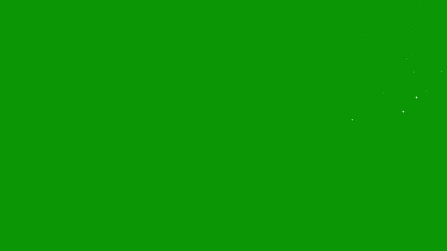 Fantasy white glitter sparkle streak with glowing stars, pixie dust trail, magical shimmer particles, luxury star burst animation, cinematic overlay,green screen background, 4k