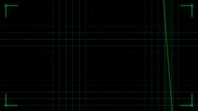 Military HUD green grid overlay animated. Transparent background, alpha channel available in HD format