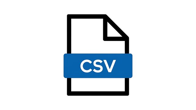 Csv file format icon for computer data document