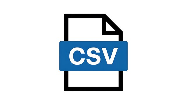 Csv file format icon for document and data storage