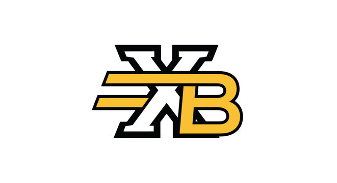 Yellow and white XB monogram letter logo.