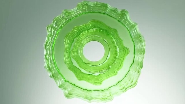 Green Glass Lamp Shade Viewed From Above Highlighting Unique Rippled Texture For Interior Decor And Stylish Home Lighting Design