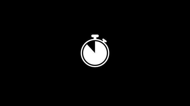 stopwatch icon .r design template. Stopwatch icon or countdown icon with three line animation. Flat icon for apps and websites motion graphic animation on white background.
