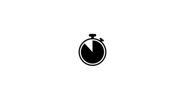 stopwatch icon .r design template. Stopwatch icon or countdown icon with three line animation. Flat icon for apps and websites motion graphic animation on white background.