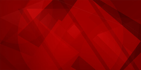 Fototapeta premium Abstract red geometric background with overlapping transparent shapes and subtle lines vector illustration