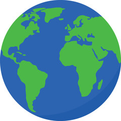 Obraz premium Planet Earth Globe Vector Illustration showing Atlantic Ocean, Africa, Europe, and Americas