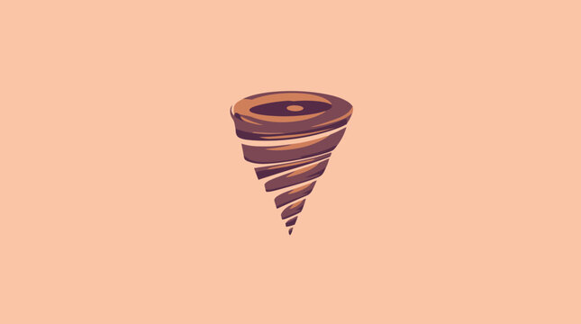 Brown tornado whirlwind storm icon